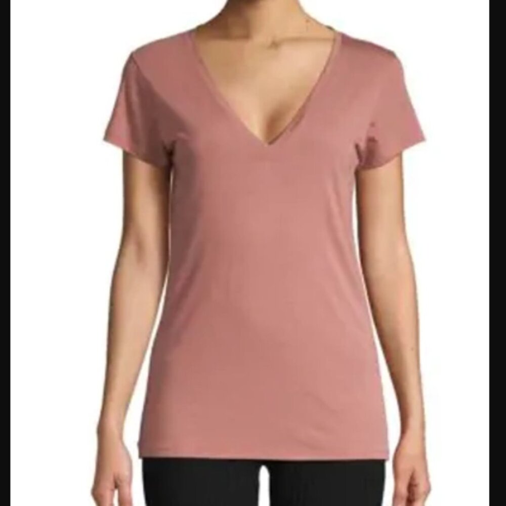 Vince - V-Neck Short Sleeve Pima Modal Little Boy Tee | Small | Dusty Rose Pink